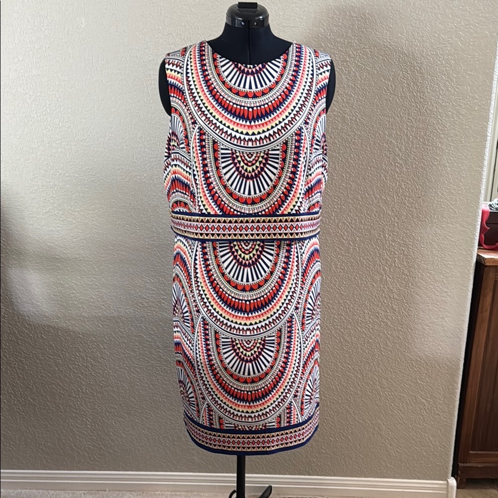 Sleeveless Geometric Pattern Dress